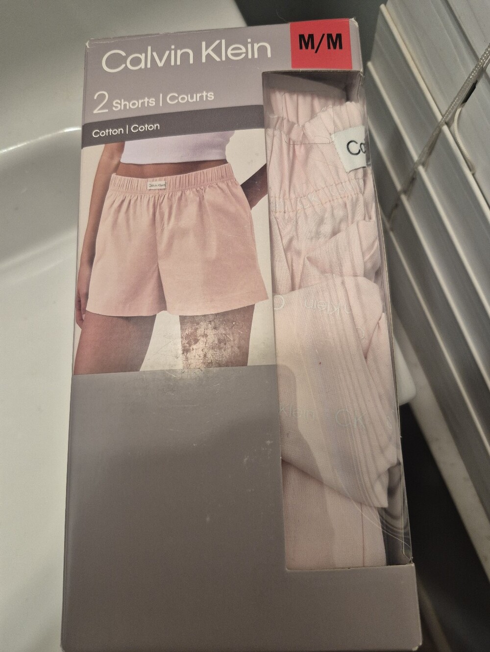 Calvin Klein Light Pink Cotton Lounge Shorts - M